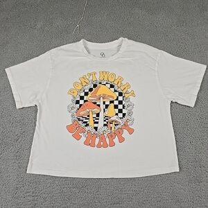 Women's Organic Generation Size  M 100% Cotton T-shirt "don't worry,  be happy "